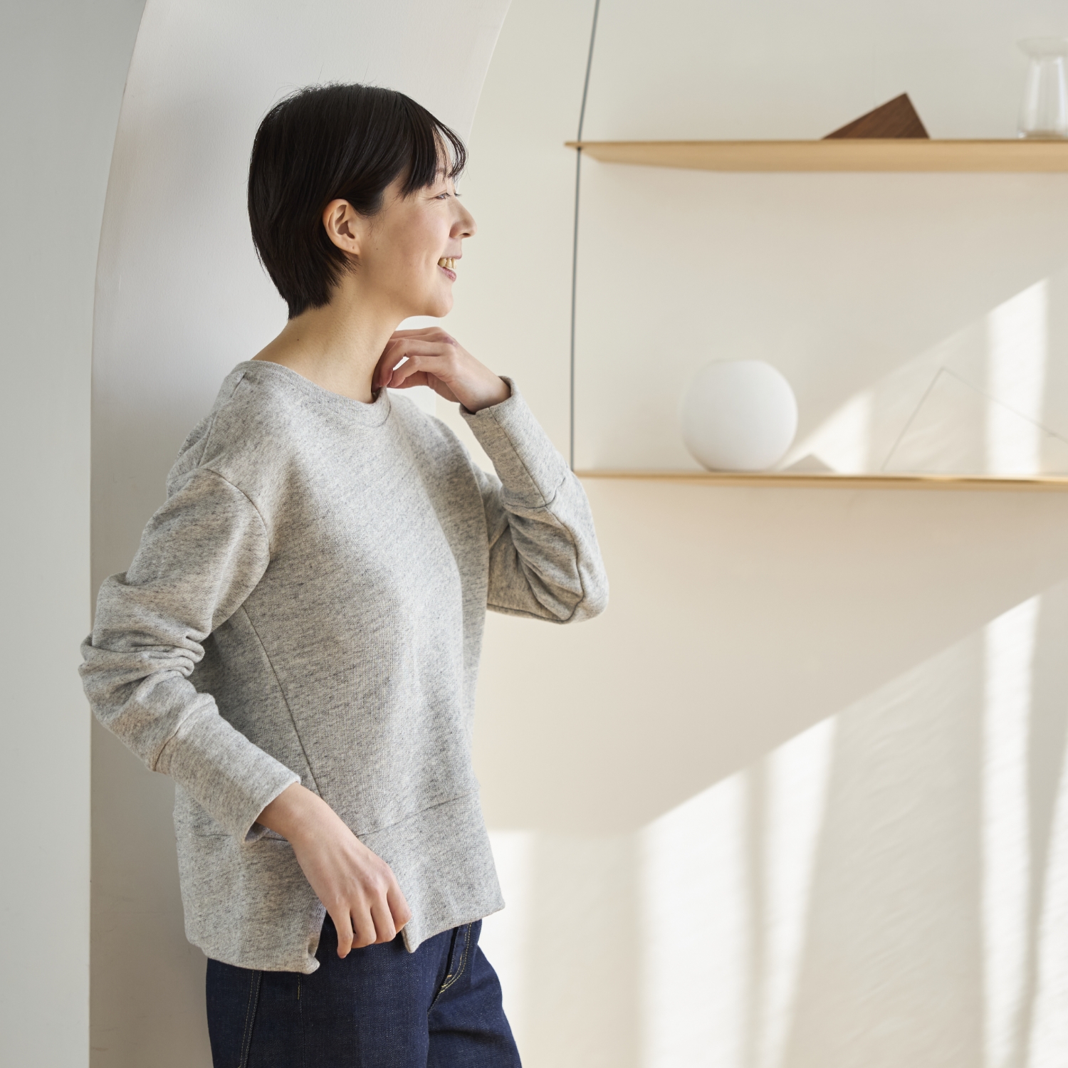 Kilka/軽くてきれい見えするスーピマ裏毛のプルオーバー